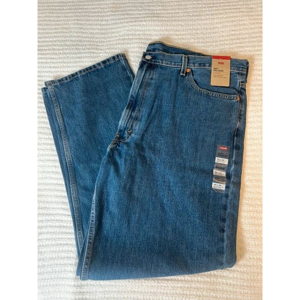 New Levis Jeans Men 550 46x34 Denim Relaxed Pants 100% Cotton Sit At The Waist